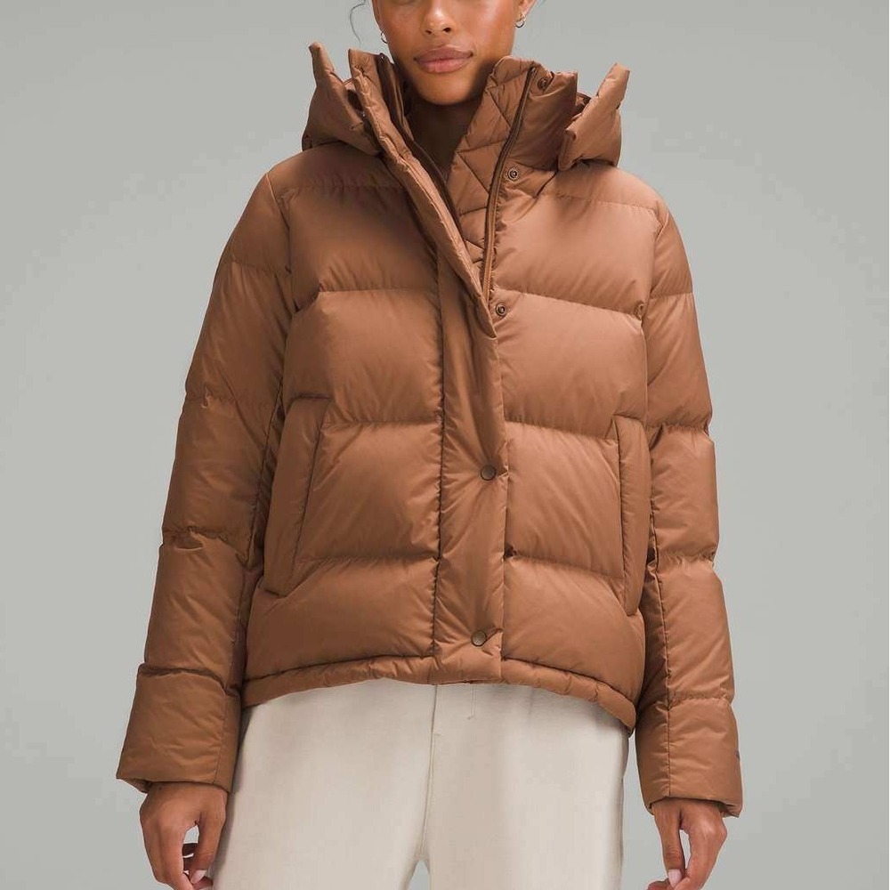 Lululemon Wunder Puff 600 Goose Down Fill Puffer Jacket Roasted Brown Size 8